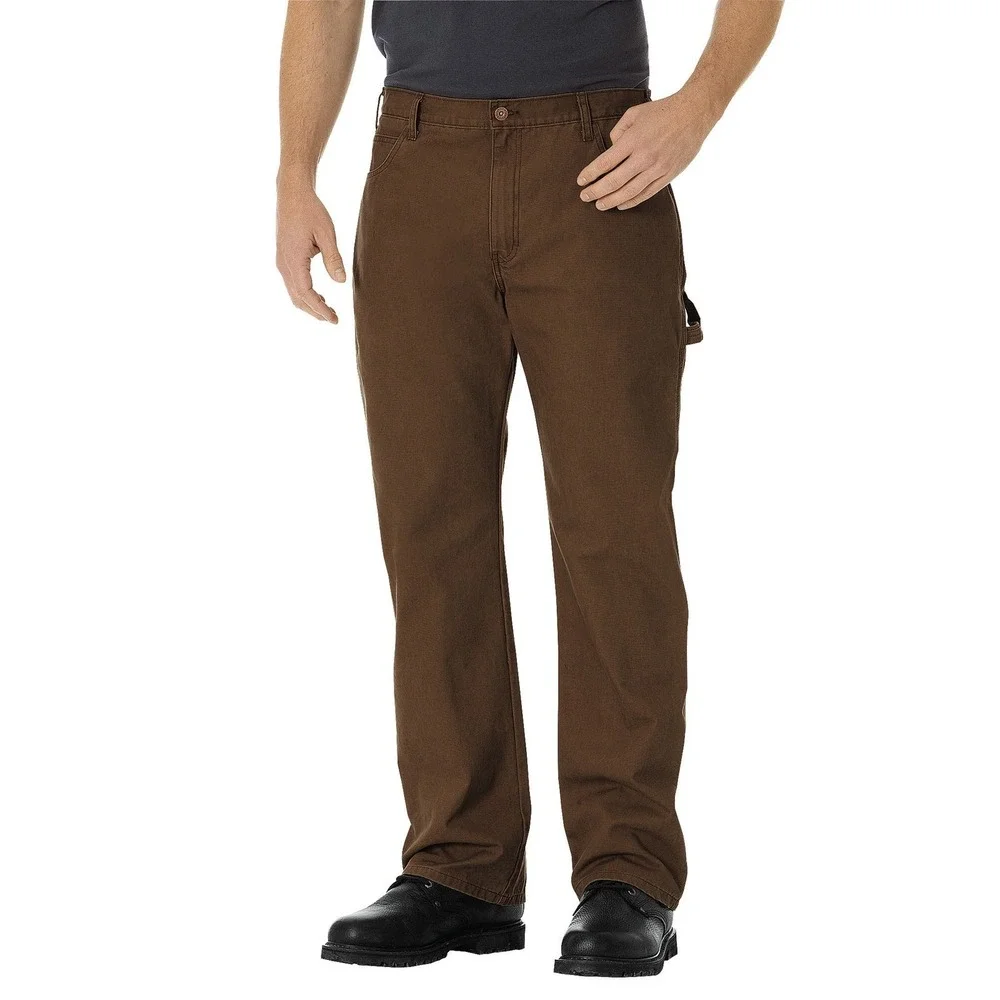 Dickies Carpenter Duck Jeans DU250RTB Mens 34x30 Rinsed Timber Brown Relaxed